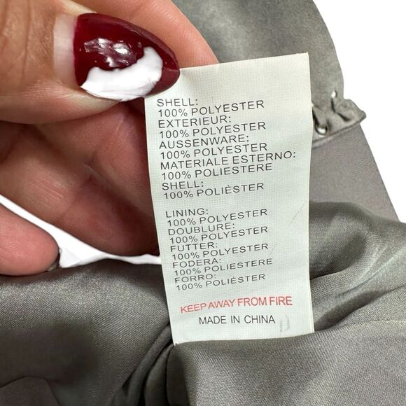 Glamorous Gray Faux Suede Whipstitch Mini Skater Skirt, M - Picture 10 of 12